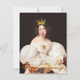 Carte Explosion royale de bubble gum rose Diva Joyeux an