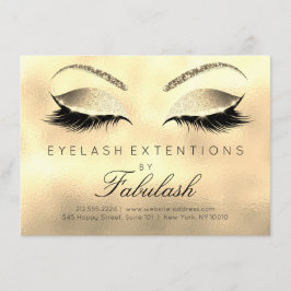 Carte Extension Beauté Lashes Salon Après-soin Gold Glas