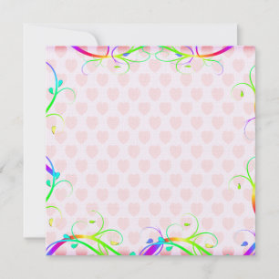 Carte Extravagant Arc En Ciel Fleurit Et Coeurs Roses