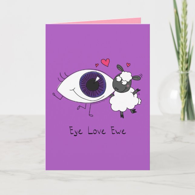 Carte Eye Love Ewe - Sheep Valentine's Day Greeting Card (Devant)