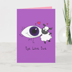 Carte Eye Love Ewe - Sheep Valentine's Day Greeting Card