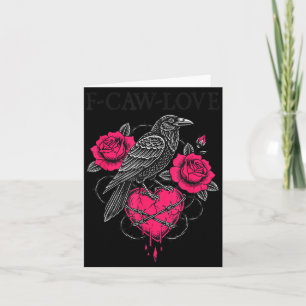 Carte F Caw F Crow Anti Saint-Valentin Sombre Gothique B