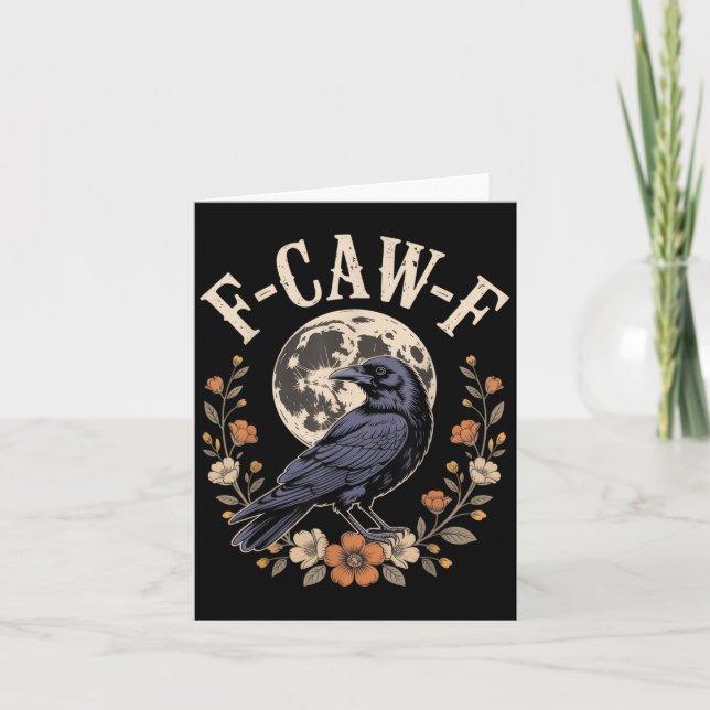 Carte F-caw-f Funny Crows Nuit Amoureux des oiseaux Hall (Devant)
