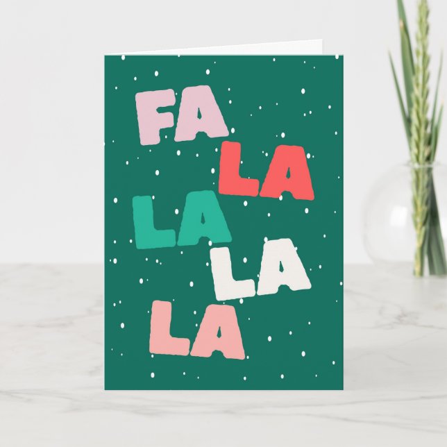 Carte Fa la la la la Cute Christmas Greeting Card (Devant)