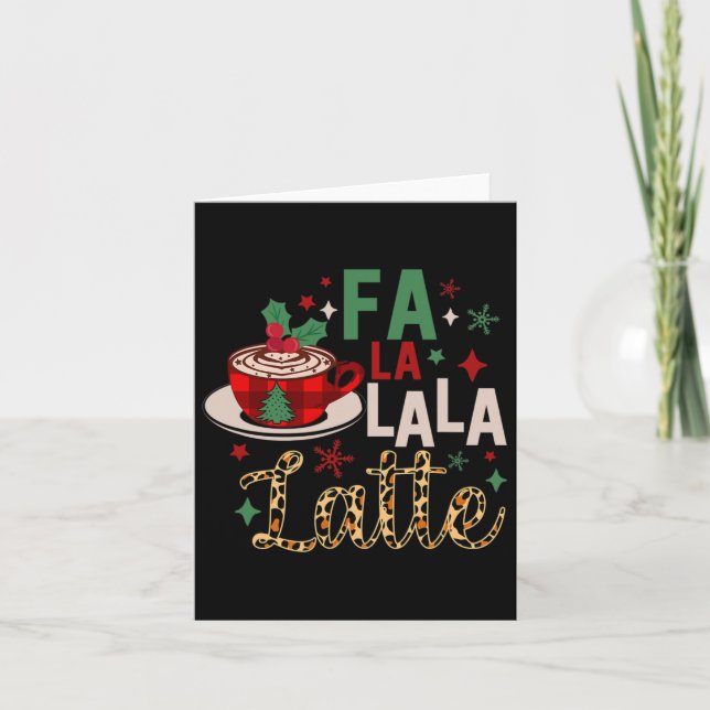 Carte Fa La La La Latte Amoureux Du Café De Noël (Devant)