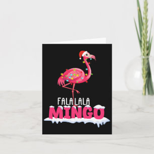 Carte Fa La La Mingo Flamant rose Noël Joli Casquette ro