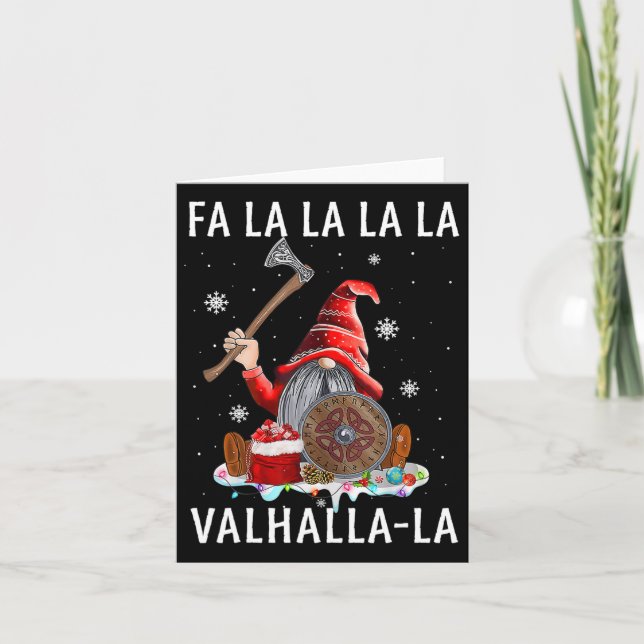 Carte Fa La Valhalla Xmas Gnome Beard Viking Arme C (Devant)