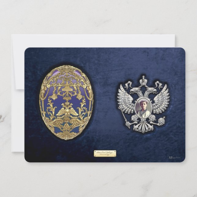 Carte Faberge Oeuf Tsarevich avec Surprise sur Velours B (Devant)