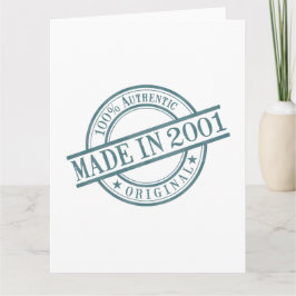 Carte Fabriqué en 2001 Round Rubber Stamp Logo Année de 