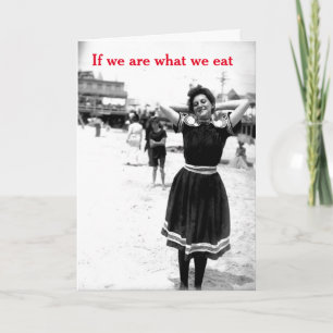 Carte FABULE vintage c. 1900 Femme sur la plage