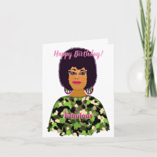 Carte Fabulous African American Woman Happy Birthday Car