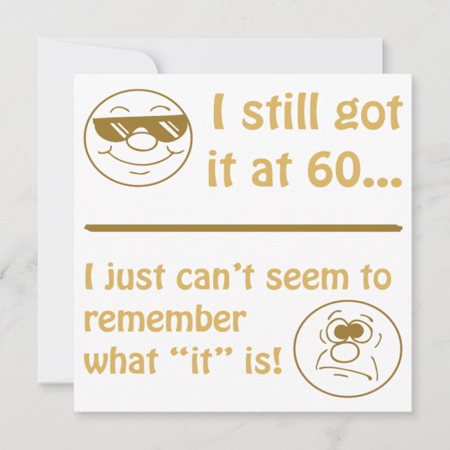 Carte Faces amusantes 60e anniversaire Gag Cadeaux (Devant)