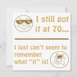 Carte Faces amusantes 70e anniversaire Gag Cadeaux