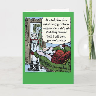 Carte fâchée d'humour de Noël de foule d'enfants
