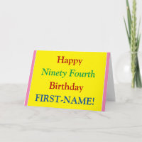 Facile à lire, Bold 94th Birthday Greeting Card
