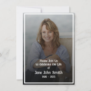 Carte Fade Photo Funeral Invitation