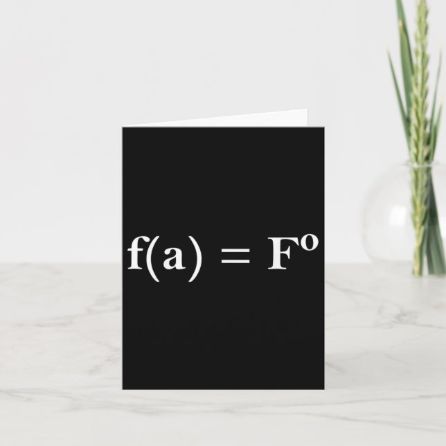 Carte Fafo Math Equation Funny Novelty Math Enseignant N (Devant)