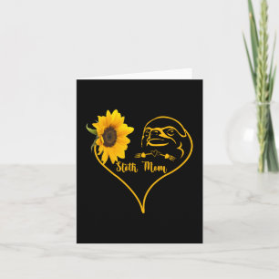 Carte Fainéante Maman Avec Cœur de Tournesol Fête des Mè