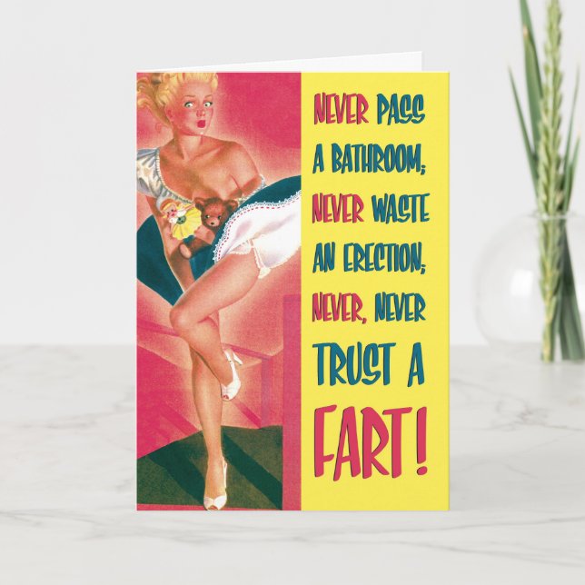 Carte Faire Confiance À Une Fart Funny Birthday Card (Devant)