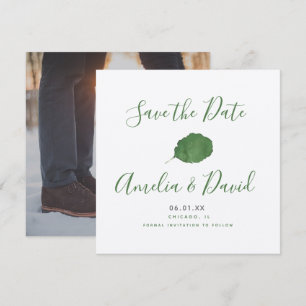 Carte Faire main Peinture aquarelle Feuille de verdure E