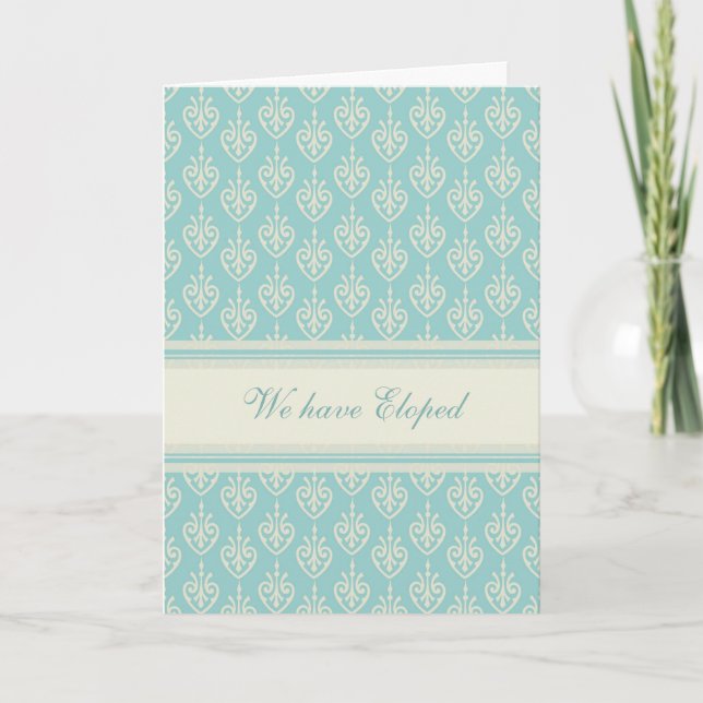Carte Faire-part Aqua et Cream Elopement (Devant)