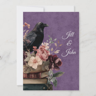 Carte Faire part de Dark Academia Mystic Raven