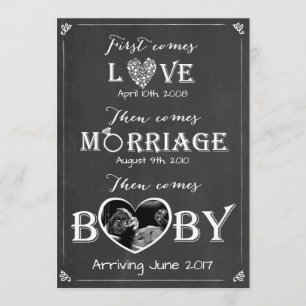 Carte faire-part de grossesse Amour Mariage bébé