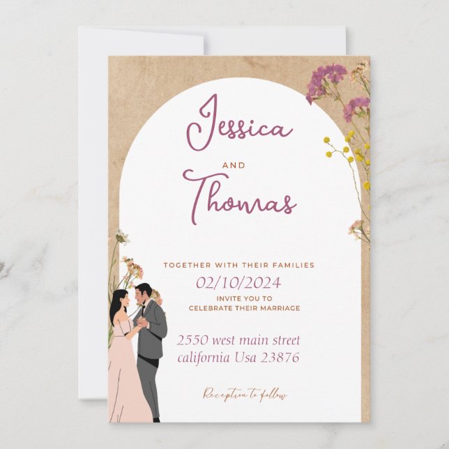 Carte faire-part de mariage (Devant)