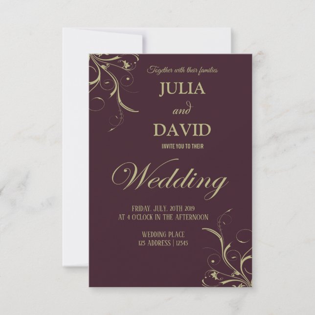 Carte faire-part de mariage (Devant)