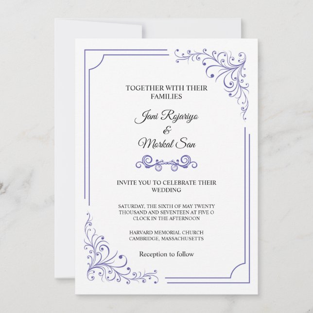 Carte faire-part de mariage (Devant)