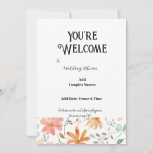 Carte Faire-part de mariage 5 pouces * 7 pouces