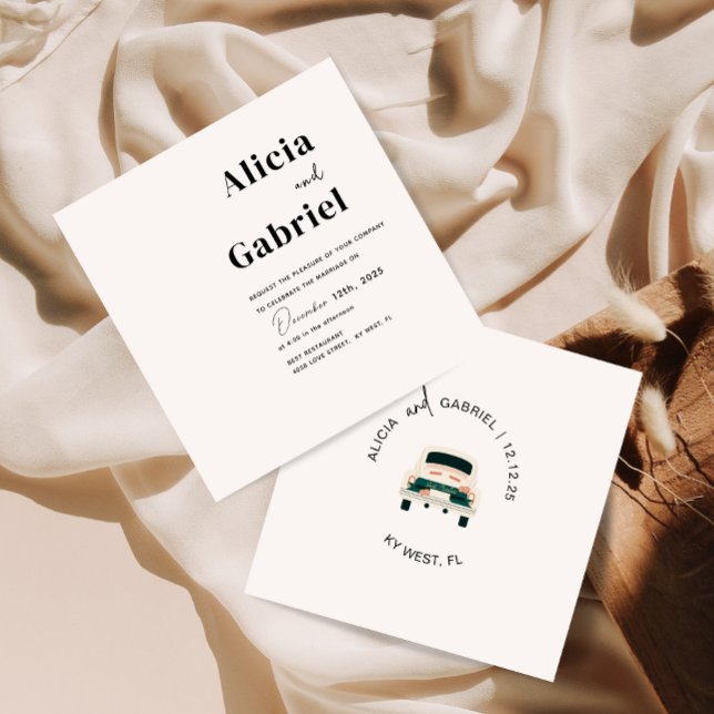 Carte Faire-part de mariage Art Car (Créateur téléchargé)