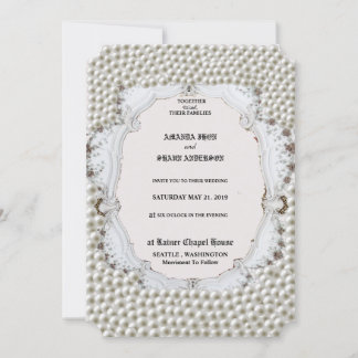 Carte faire-part de mariage Avec Décor Pearl