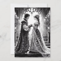 Carte faire-part de mariage - Black White Romeo Ju
