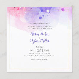 Carte Faire-part de mariage couleur aquarelle