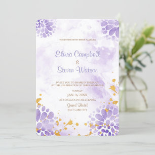 Carte Faire-part de mariage couleur pourpre