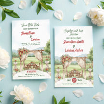 Carte Faire-part de mariage d'aquarelle stade flor