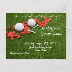 Carte Faire-part de mariage de golf avec coeur d'a
