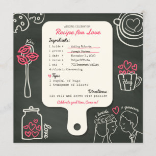Carte faire-part de mariage de recettes créatives