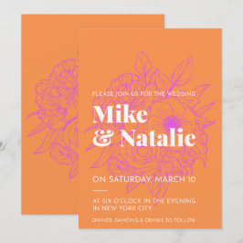 Carte Faire-part de mariage Fleurs simples