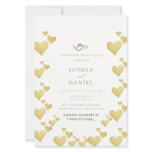 Carte Faire-part de mariage Golden Heartbeat