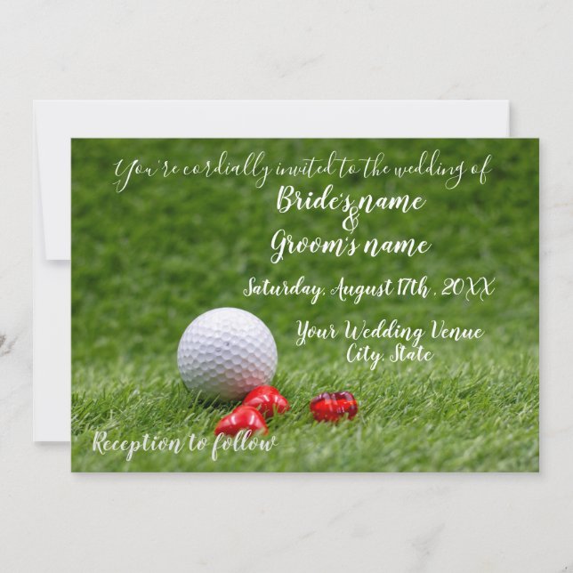 Carte Faire-part de mariage golf avec balle de gol (Devant)
