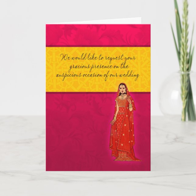 Carte Faire-part de mariage indienne (Devant)