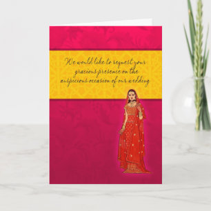 Carte Faire-part de mariage indienne