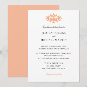 Carte Faire-part de mariage Lotus Flower