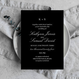 Carte faire-part de mariage Noir Vente Moderne