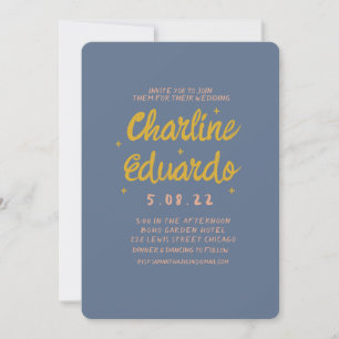 Carte Faire-part de mariage Pastel Retro