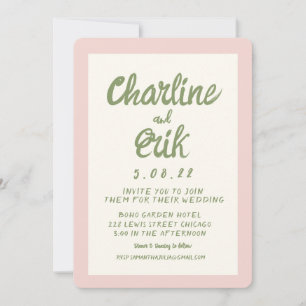 Carte Faire-part de mariage Pastel Retro