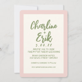 Carte Faire-part de mariage Pastel Retro
