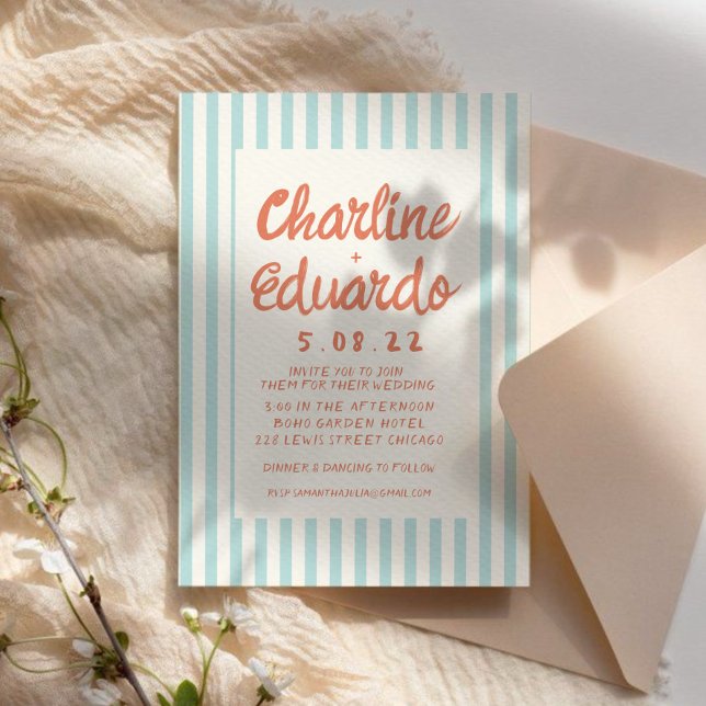 Carte Faire-part de mariage Pastel Retro (Créateur téléchargé)